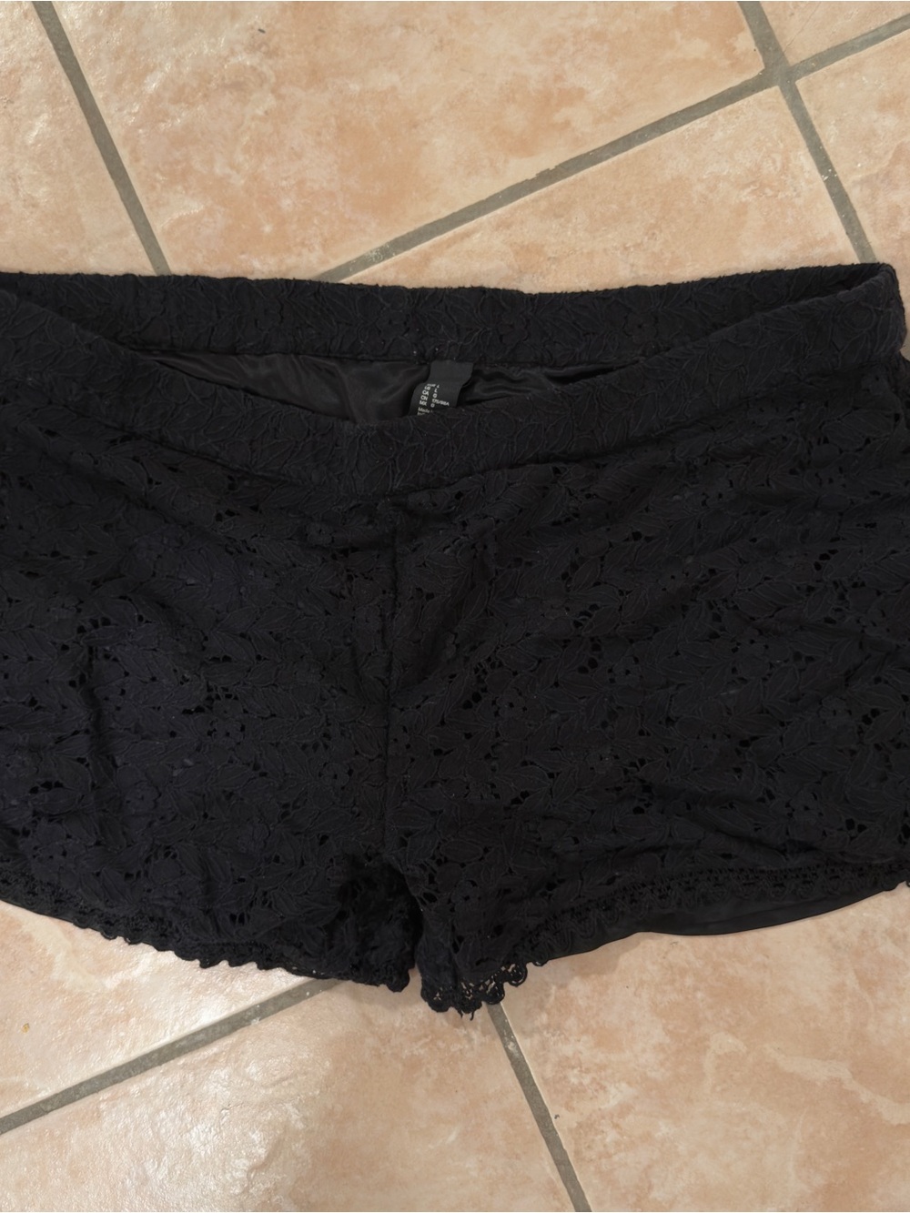 H&M Black Lace Crochet Shorts Size L